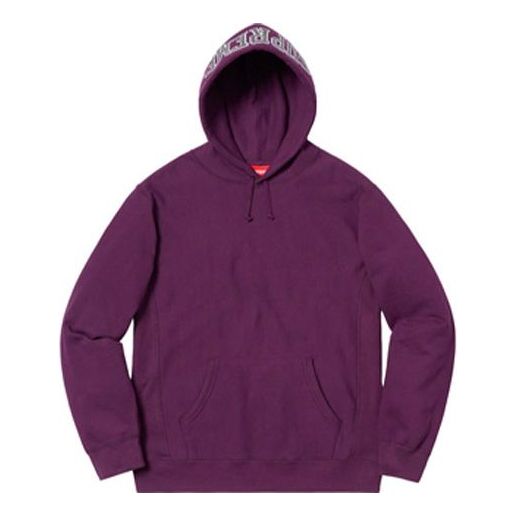 Supreme SS19 Sequin Arc Hooded Sweatshirt Eggolant Logo SUP-SS19-457