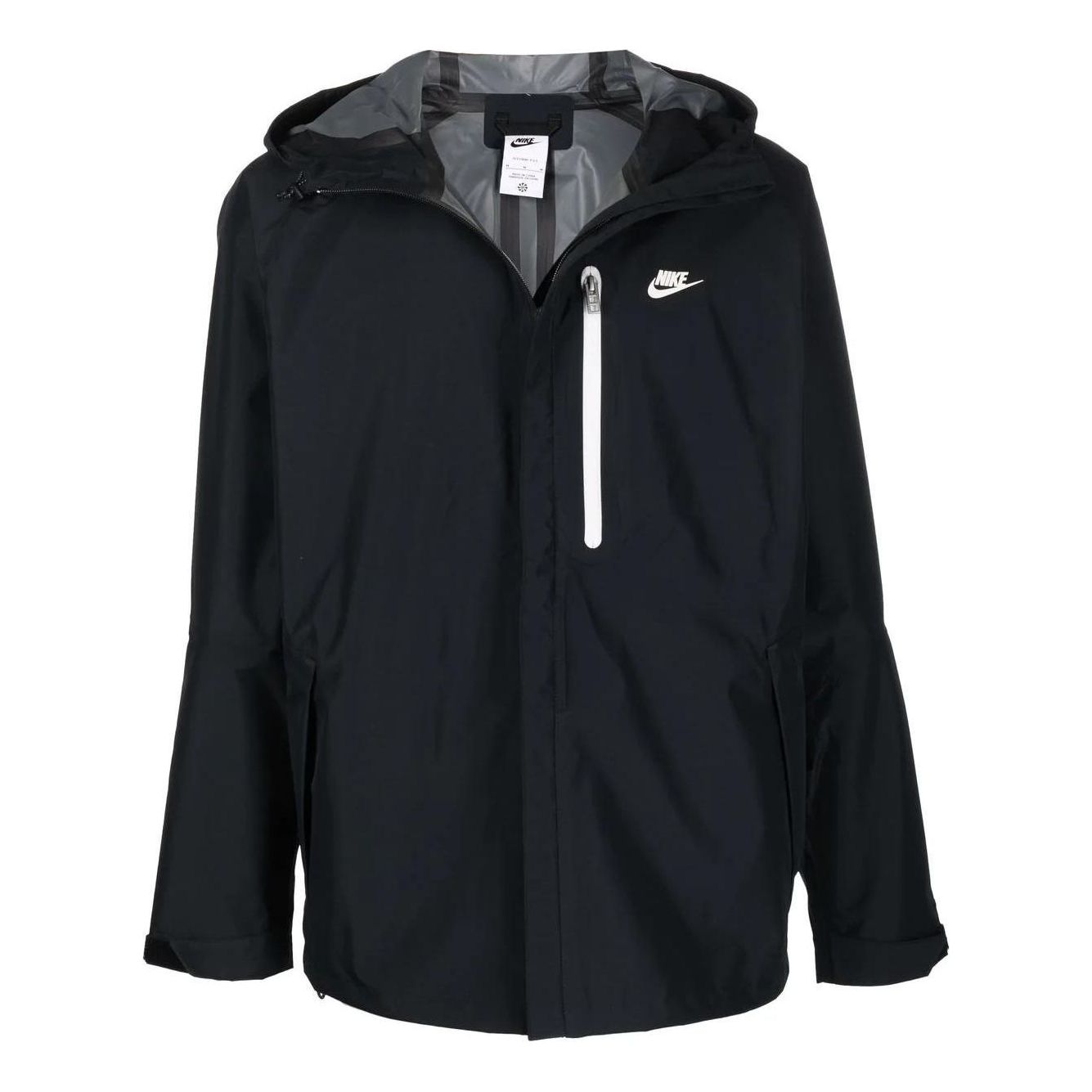 Men's Nike Solid Color Zipper Hooded Jacket Black DM5499-010