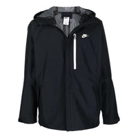 Men's Nike Solid Color Zipper Hooded Jacket Black DM5499-010