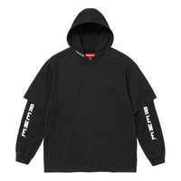 Supreme Layered Hooded L/S Top 'Black White' SUP-SS24-088