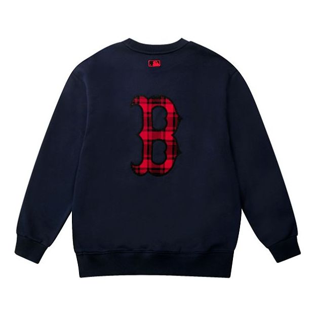 MLB Boston Red Sox Long Sleeve Round Neck Sweatshirt Unisex Navy Blue 31MTE1041-43N