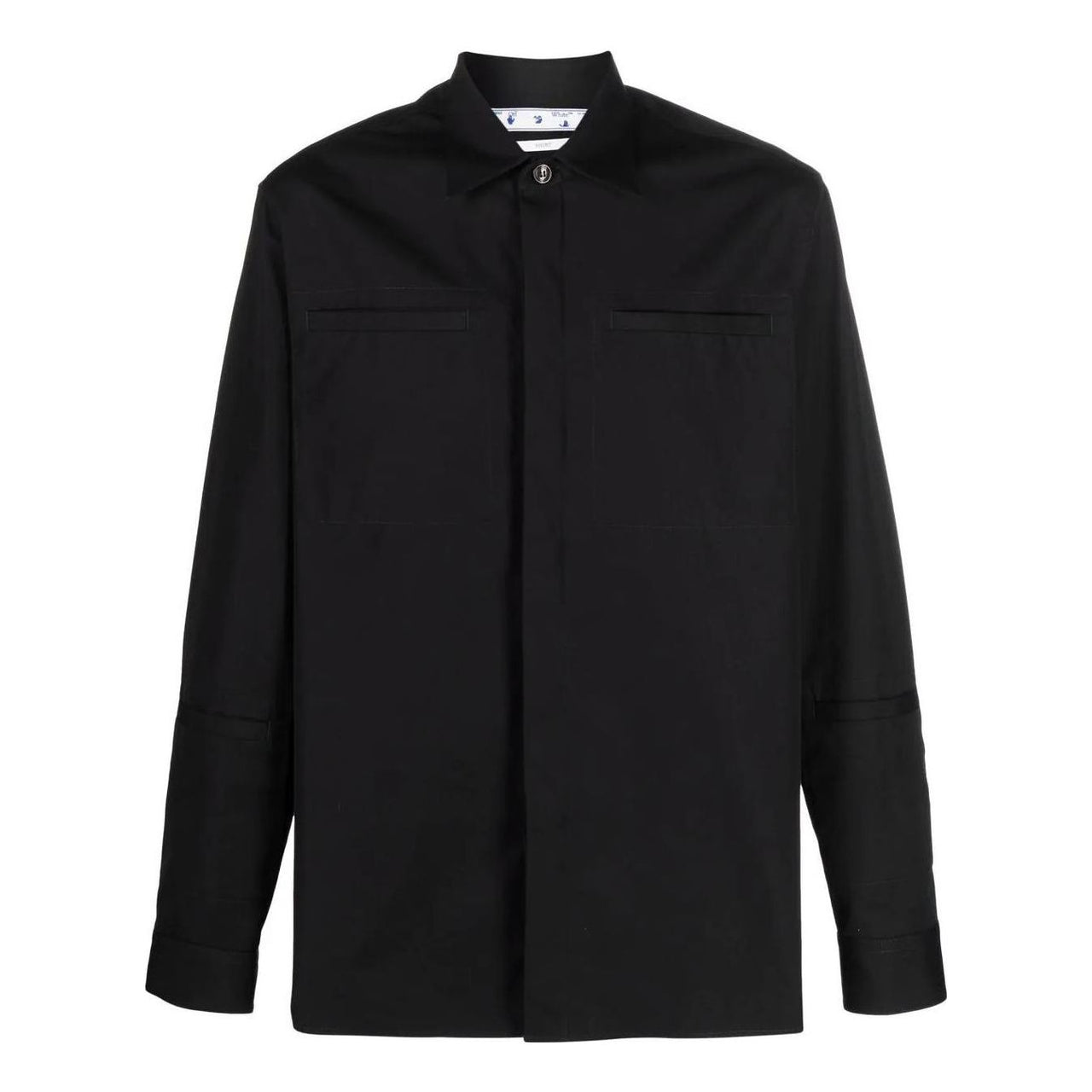 Men's Off-White FW22 Logo Embroidered Long Sleeves Jacket Black OMGA189F21FAB0011010