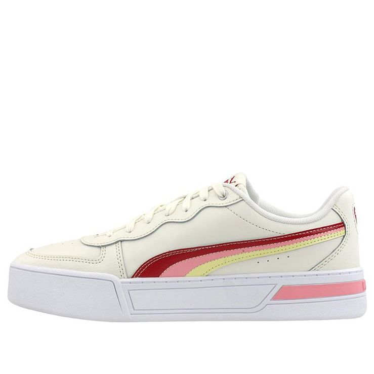 (WMNS) PUMA Skye Stripes Platform Leisure Board Shoes White 375884-01