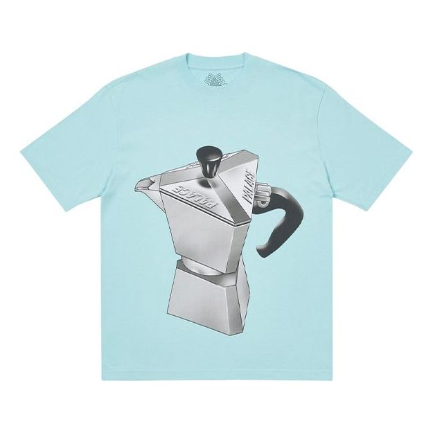 PALACE Nein Tea T-Shirt Blue Metallic Coffee Pattern Short Sleeve Unisex P20TS248