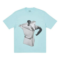 PALACE Nein Tea T-Shirt Blue Metallic Coffee Pattern Short Sleeve Unisex P20TS248