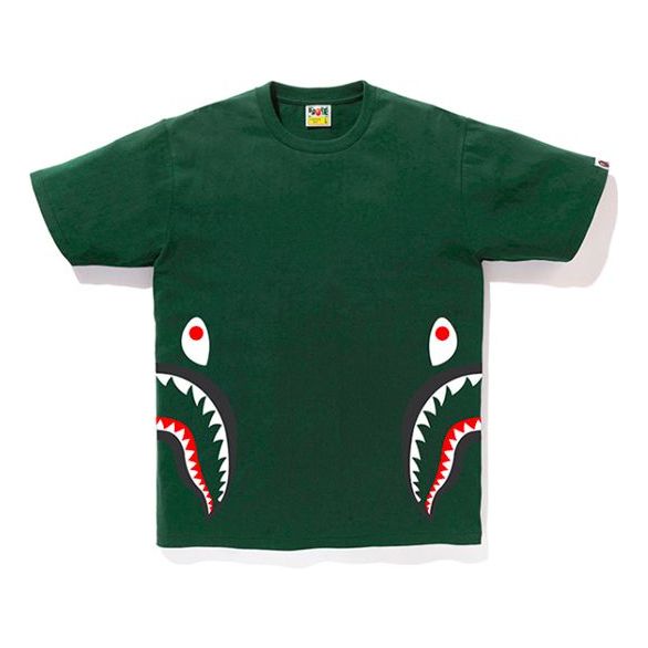 Men's BAPE SS20 Shark Printing Short Sleeve Green 0ZXTEM110005E