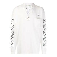 Off-White SS21 Arrow Logo Pattern Half Zipper Long Sleeves Loose Fit White 0MAB031F191850110110