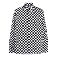 Men's Off-White FW22 Plaid Long Sleeves Version Black White Shirt OMGA227S22FAB00110011001