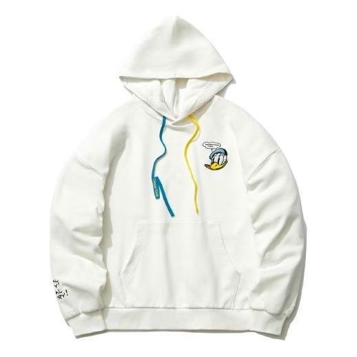 (WMNS) Li-Ning x Disney Crossover Donald Duck Embroidered Pullover Hoodie 'White' AWDR494-1