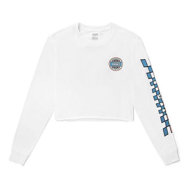 (WMNS) Vans Back Grid Logo Printing Long Sleeves White T-Shirt VN0A5DVPYB2