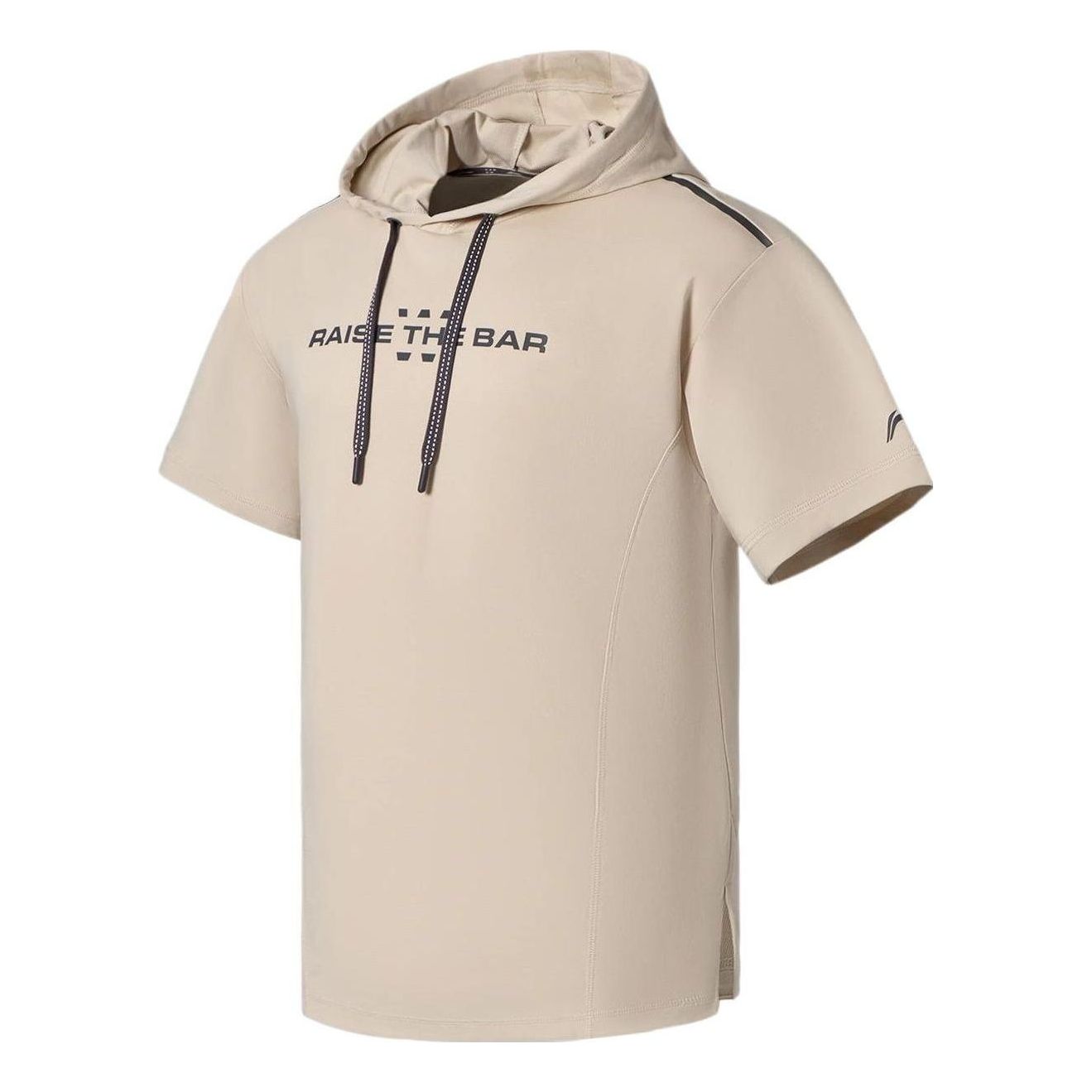 Li-Ning Logo Short Sleeve Hoodie 'Oatmeal' AAES013-7