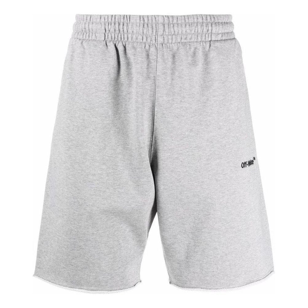 Men's Off-White SS22 Solid Color Logo Printing Straight Shorts Version Gray OMCI006C99FLE00208100810