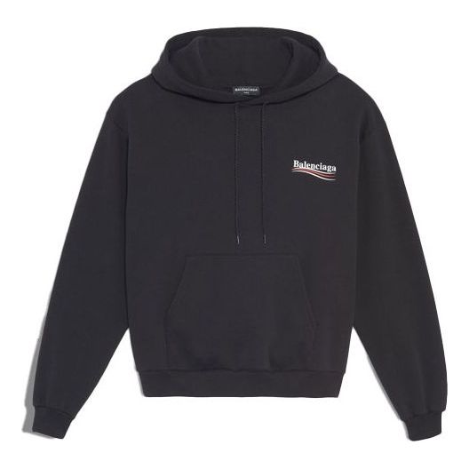 (WMNS) Balenciaga Political Campaign Hoodie Black 570792TBV141000