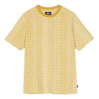 Men's Stussy Alphabet Printing Short Sleeve Yellow 1140206-0203