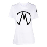 Moncler Chest Logo Printing Short Sleeve White 8C78410V8161