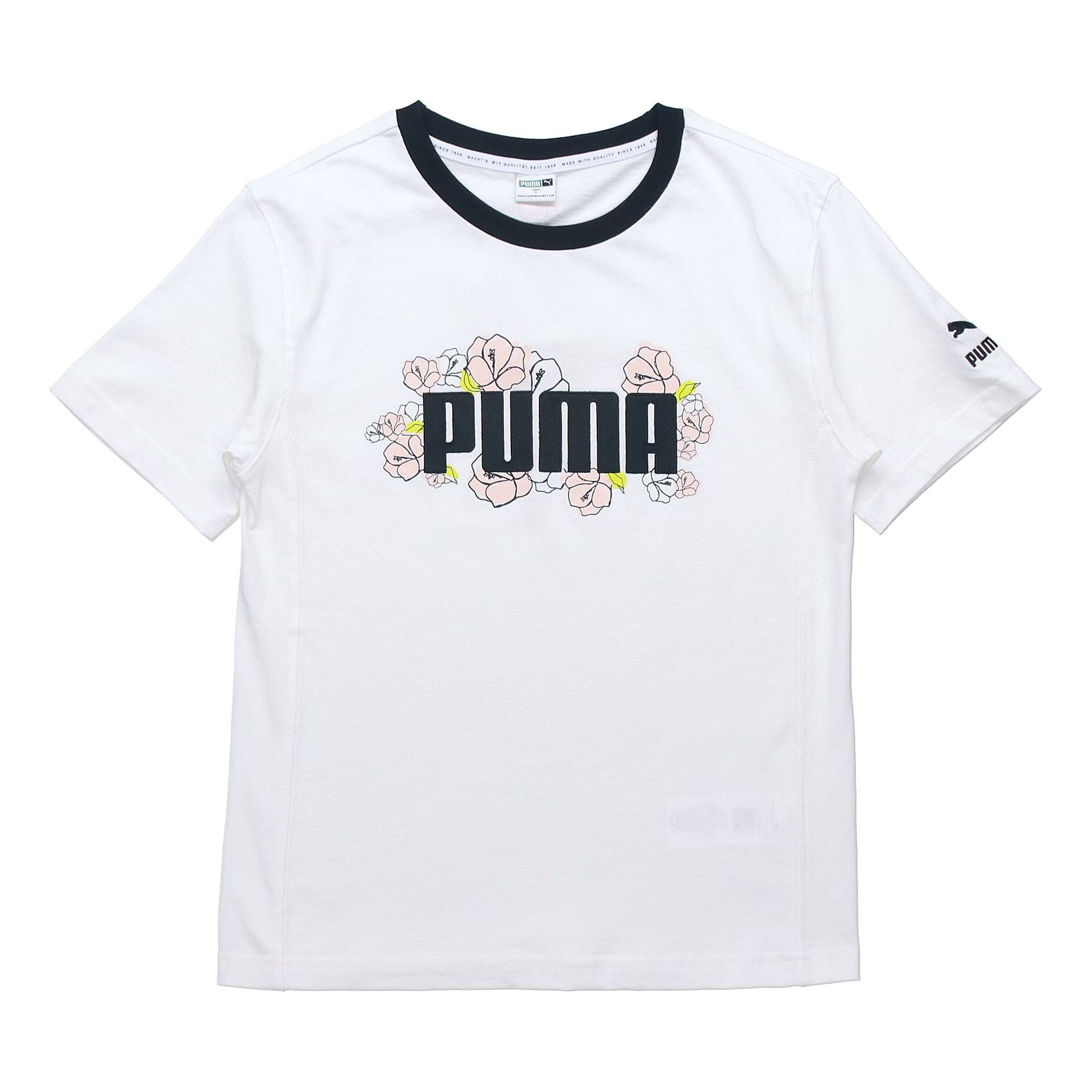 (WMNS) PUMA Logo Printing Round-neck White 532042-02