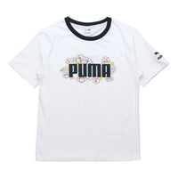 (WMNS) PUMA Logo Printing Round-neck White 532042-02