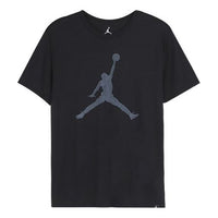 Air Jordan Large Logo Printing Sports Knit Round Neck Short Sleeve Black 834474-010