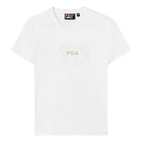 (WMNS) FILA Logo PrintSports Crewneck Short Sleeve White F11W138153F-WT