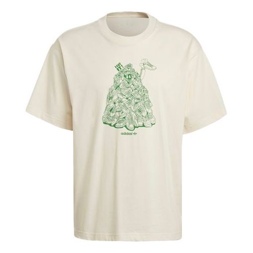 adidas originals Unisex Stan Smith Printing Short Sleeve White GQ8872