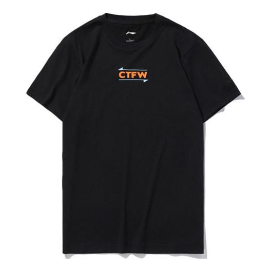 Li-Ning CF Series Printing Round Neck Short Sleeve Unisex Black AHSQ364-1