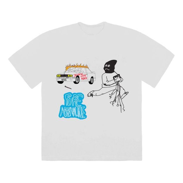Travis Scott Unisex Cactus Jack JACKBOYS Mask On Printed Round-neck Tee White TC-286