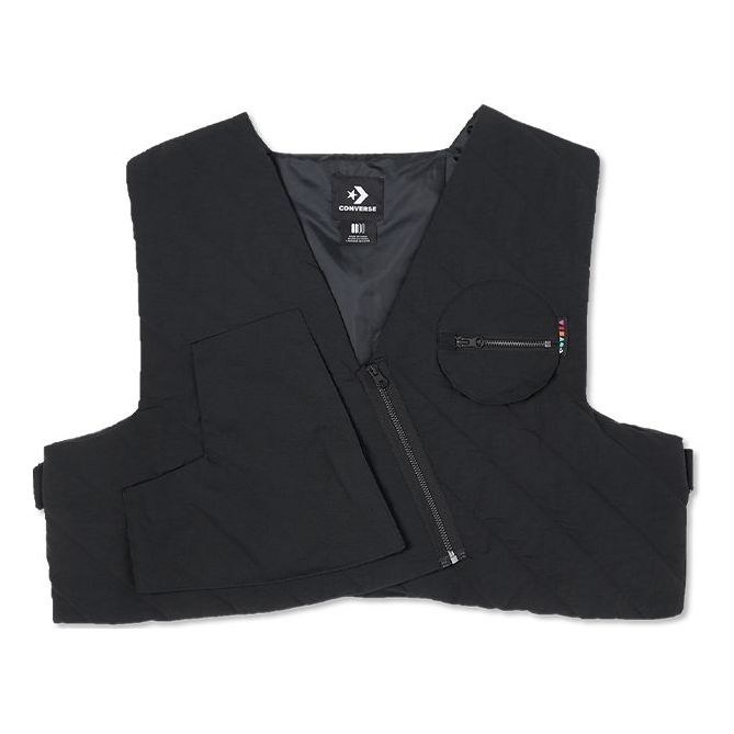 Converse Shapes Irregular Patchwork Short Vest Asia Sizing 'Black' 10022370-A01