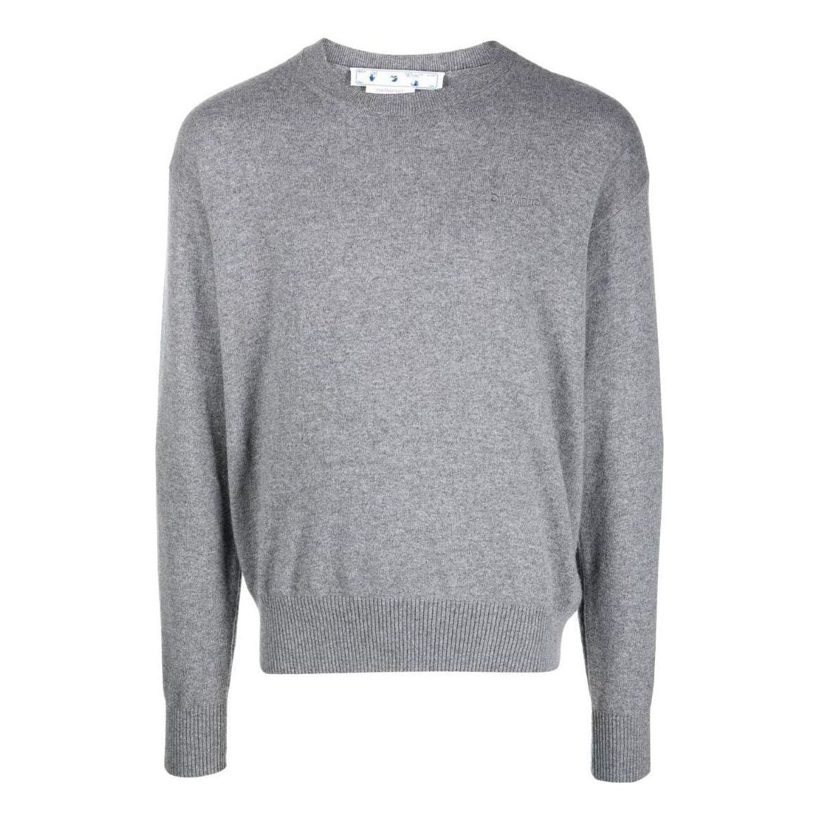 Off-White Embroidered Logo Crew Neck Jumper OMHE109C99KNI0020808