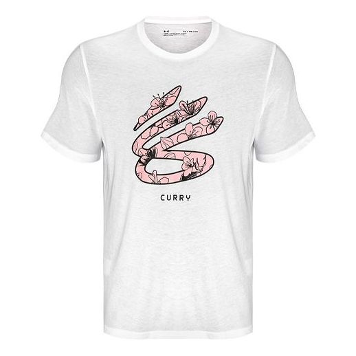 Under Armour Curry Splash Pattern Printing Basketball T-Shirt 'White' 1371278-100