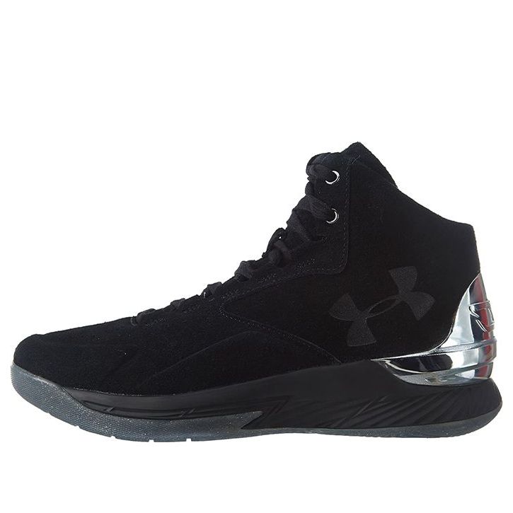 Under Armour Curry 1 Lux Mid Suede 'Black' 1296617-001