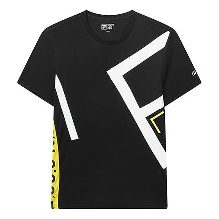 FILA Large Alphabet Printing Minimalistic Short Sleeve Black F11M028165F-BK