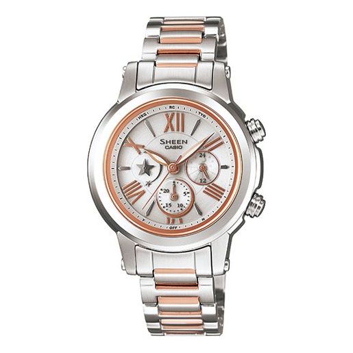 CASIO Waterproof SHEEN Sapphire Crystal Solar Powered Stainless Steel Strap Gold Analog SHN-7503SG-7ADR