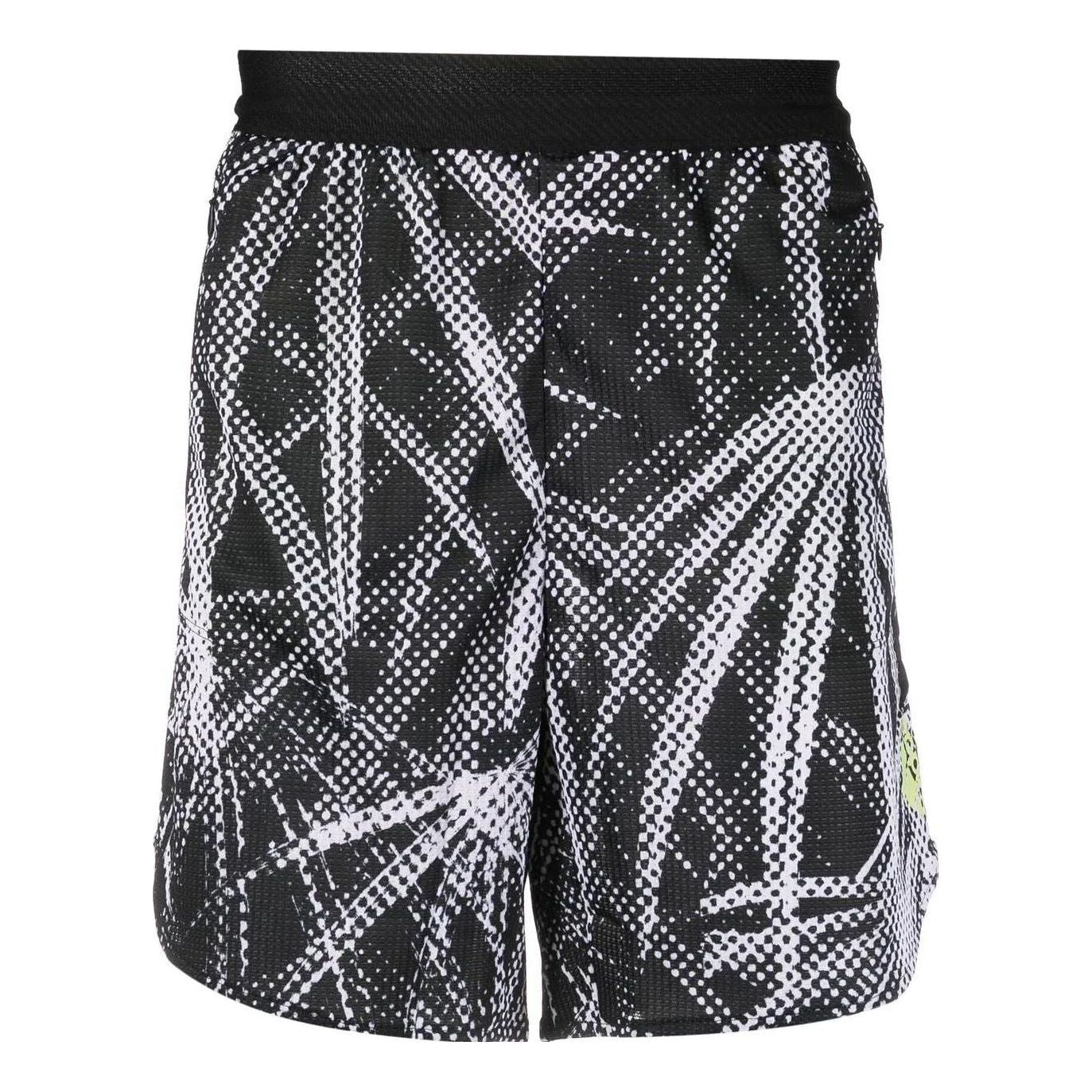 Men's adidas Pattern Printing Straight Shorts Black HB6519