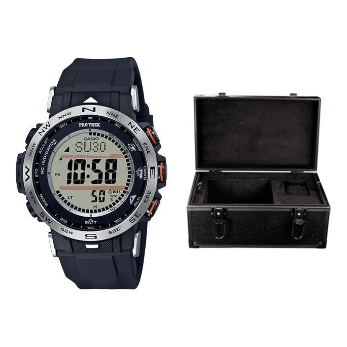 CASIO Sports Solar Powered Mens Black Digital PRW-30-1APR