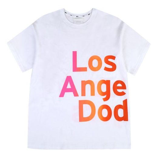 MLB Large Alphabet Printing Short Sleeve Version Unisex White 31TSLC931-07W