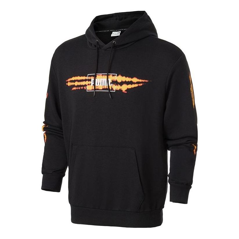 PUMA Tie Dye Hoodie 'Black White Orange' 598504-01