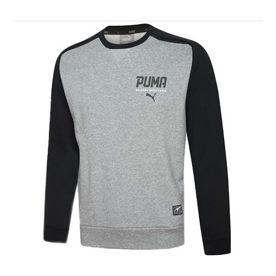 PUMA Logo Long Sleeve T-Shirt 'Grey Black' 594103-04
