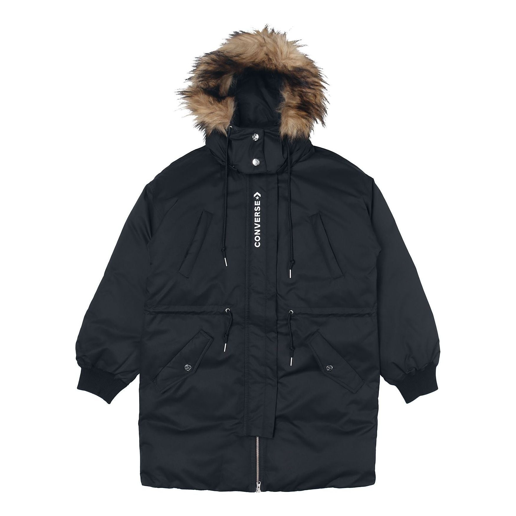 (WMNS) Converse Long Down Jacket Asia Sizing 'Black' 10019430-A02