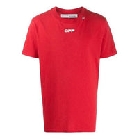 Off-White Alphabet Logo Pattern Short Sleeve Version Red OMAA027S201850042088