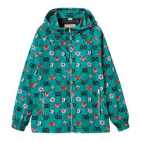 (WMNS) Gucci GG Symbols Print Hooded Jacket 'Bright Blue Multicolor' 781446-ZAQFA-4137