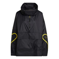(WMNS) adidas by Stella McCartney Half-Zip Mid-Length Windbreaker Asia Sizing 'Black Yellow' HG6886