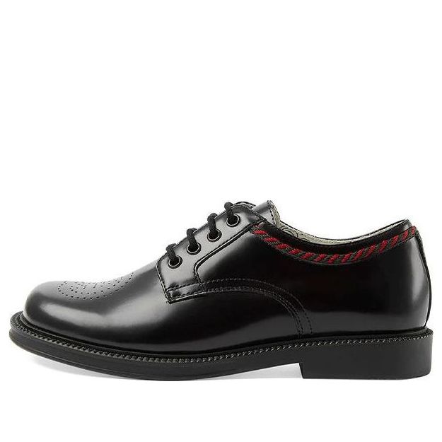 (GS) Gucci Perforated-Logo Lace-Up Shoes 'Black' 603718-D73O0-1060