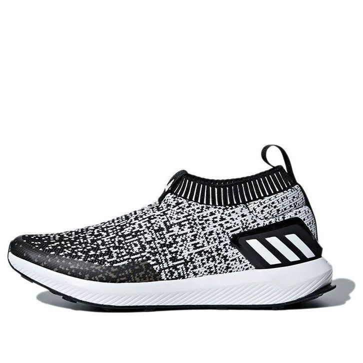 (GS) adidas Rapida Run Laceless J 'White Black' AH2595