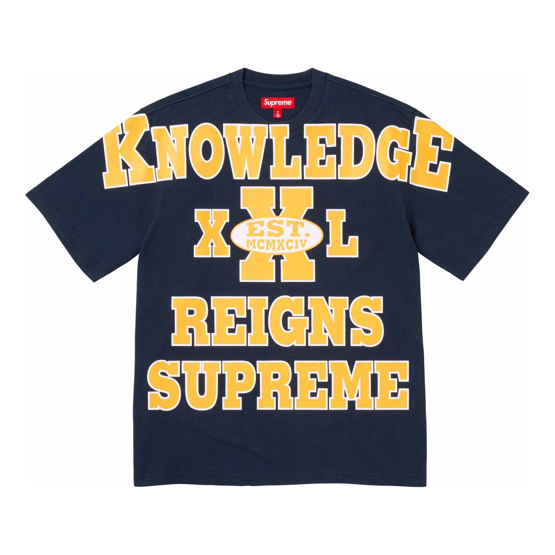 Supreme Overprint Knowledge S/S Top 'Navy Yellow' SUP-SS24-087