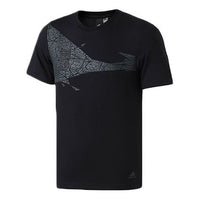 adidas Printing Round Neck Pullover Short Sleeve Black DW4682