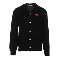 COMME des GARCONS PLAY FW25 Cardigan with Red Heart 'Black' AX-N008-051-1
