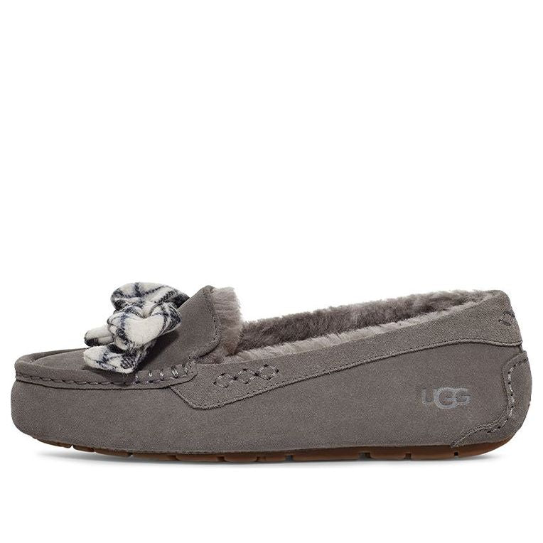 (WMNS) UGG ANSLEY Plaid Bow 'Charcoal' 1127850-CHRC