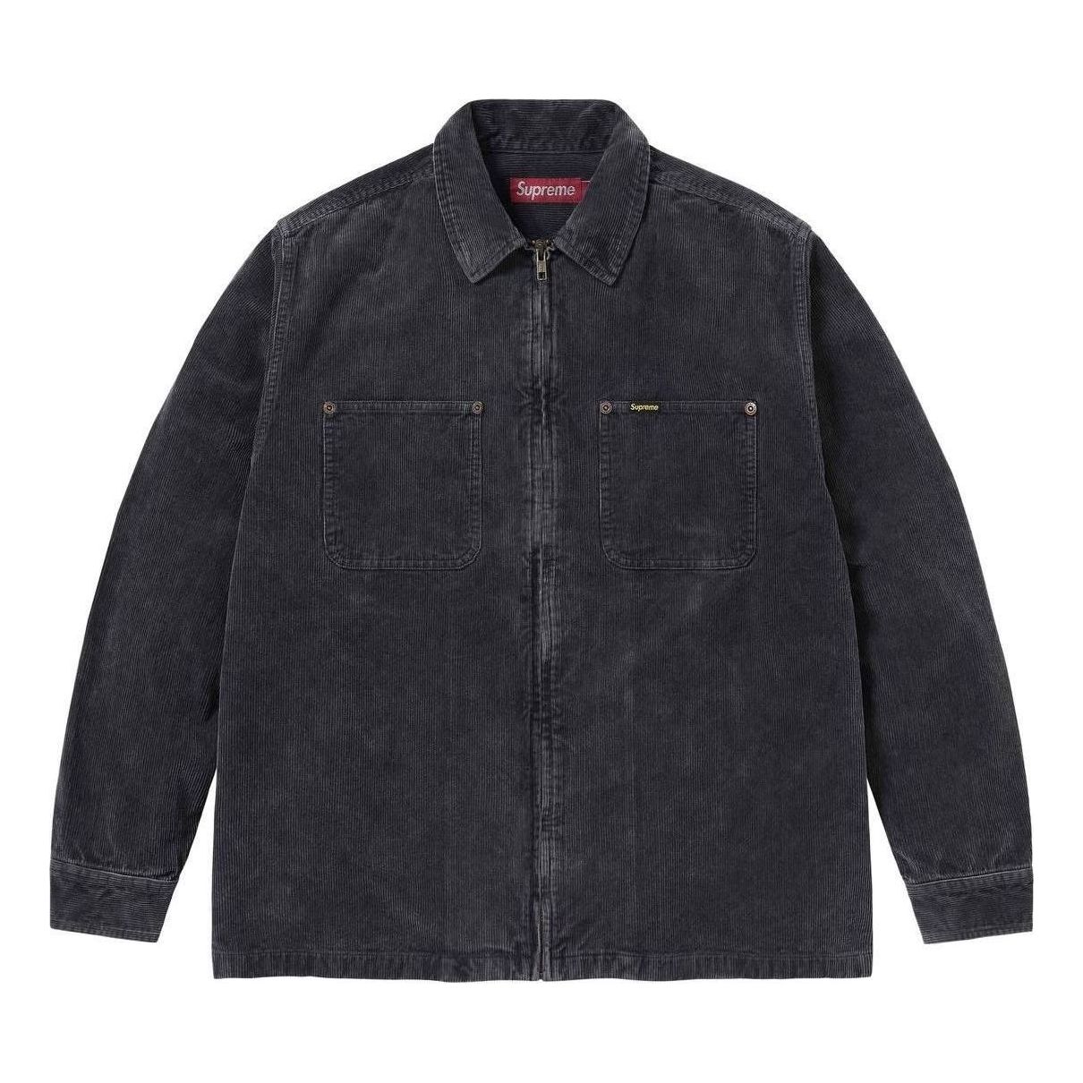Supreme Washed Corduroy Zip Up Shirt 'Black' SUP-SS24-042