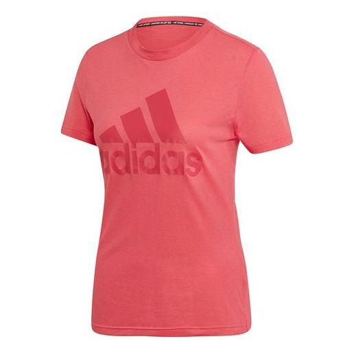 (WMNS) adidas Logo Alphabet Printing Sports Short Sleeve Red EB3788