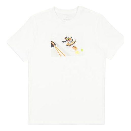 Nike Pattern Printing Round Neck Short Sleeve White DD1326-100